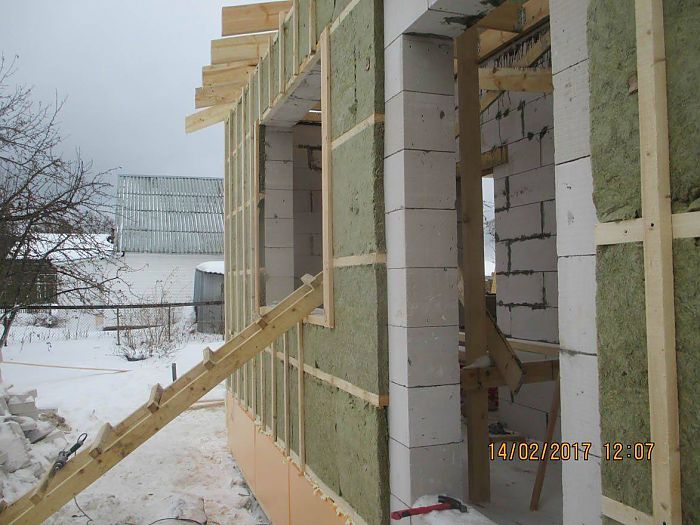 утепление дома из газобетона минватой 